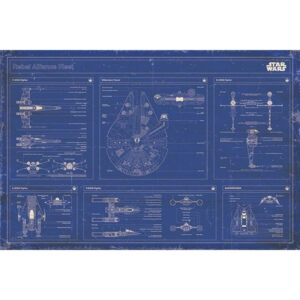 Star Wars Blueprint Rebel Alliance Fleet maxi poster 61x91,5 cm – officiële Star Wars poster