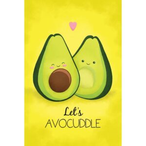 Let's Advocuddle maxi poster 61x91,5 cm – avocado illustratie poster
