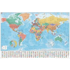 Modern World Map 2020 maxi poster 61x91,5 cm – moderne wereldkaart poster