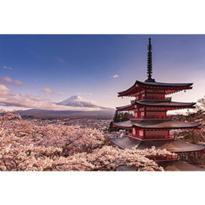 Mount Fuji Blossom maxi poster 61x91,5 cm – Mount Fuji met kersenbloesem landschap poster