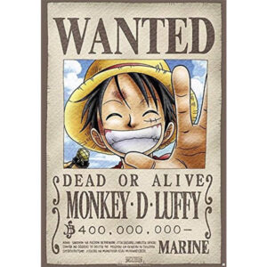 One Piece Wanted Monkey D. Luffy giant poster 61x91,5 cm – wanted poster anime One Piece