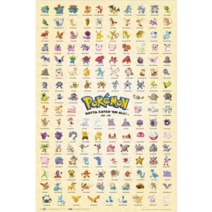 Pokemon First Generation maxi poster 61x91,5 cm – Pokemon poster met eerste generatie Pokemon