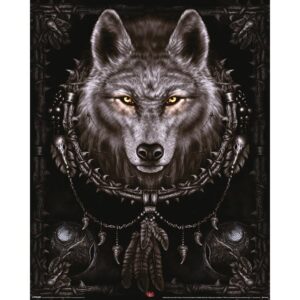 Spiral Wolf Dreams mini poster 40x50 cm – wolf illustratie poster