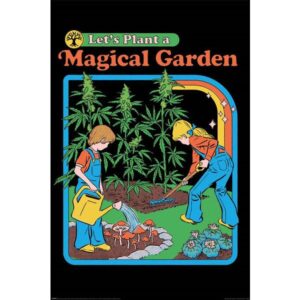 Steven Rhodes Let’s Plant A Magical Garden maxi poster 61x91,5 cm – retro illustratie poster